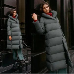 Babaton The Duvet Puffer in Smoky Emerald Green, Size Small